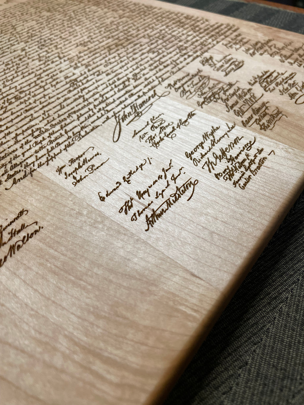 Declaration of Independence - This Beautifully Engraved Wooden Plaque Will Make A Great Gift For Any History Buff Or Patriot. Unique Decor.