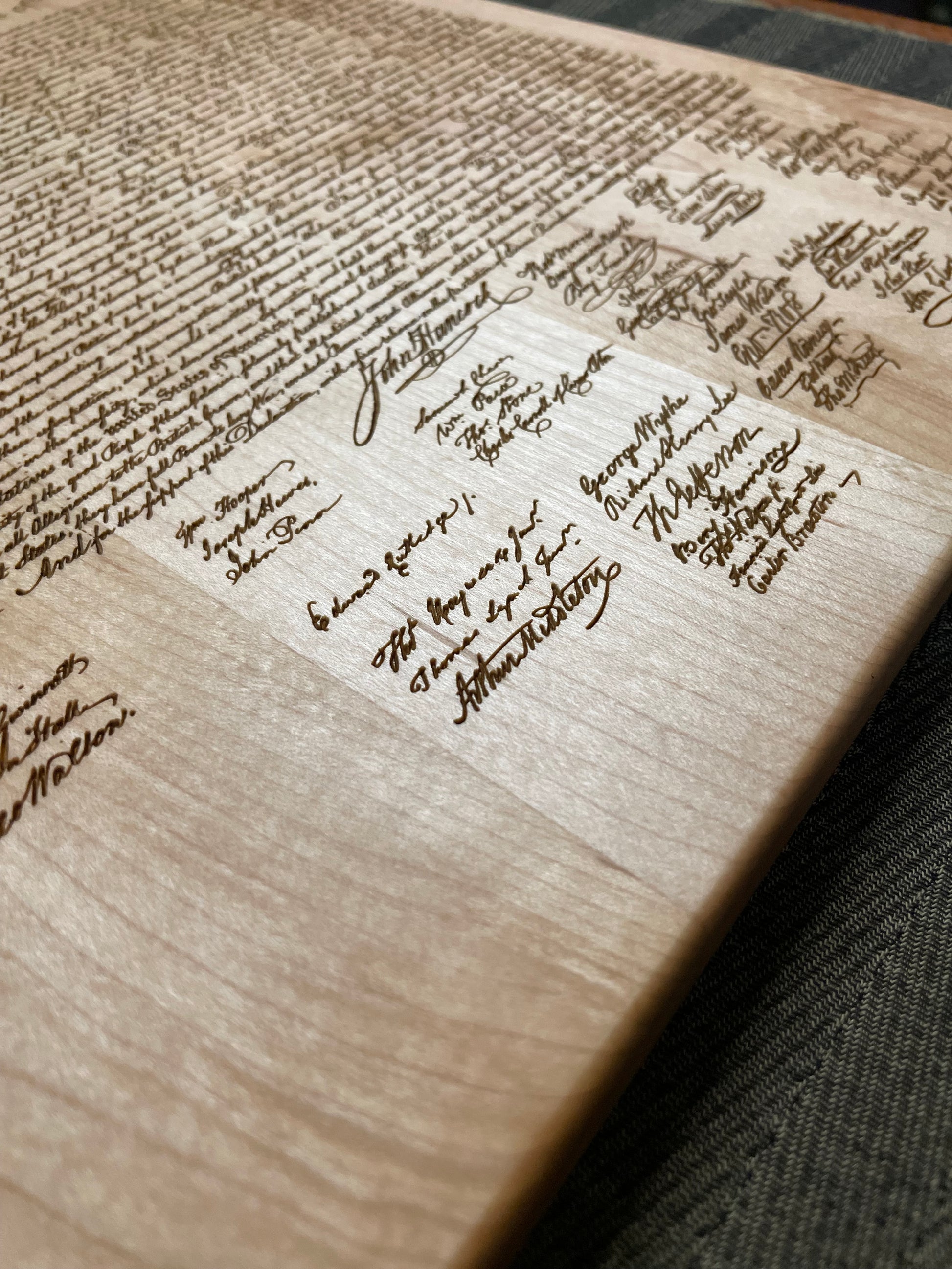 Declaration of Independence - This Beautifully Engraved Wooden Plaque Will Make A Great Gift For Any History Buff Or Patriot. Unique Decor.