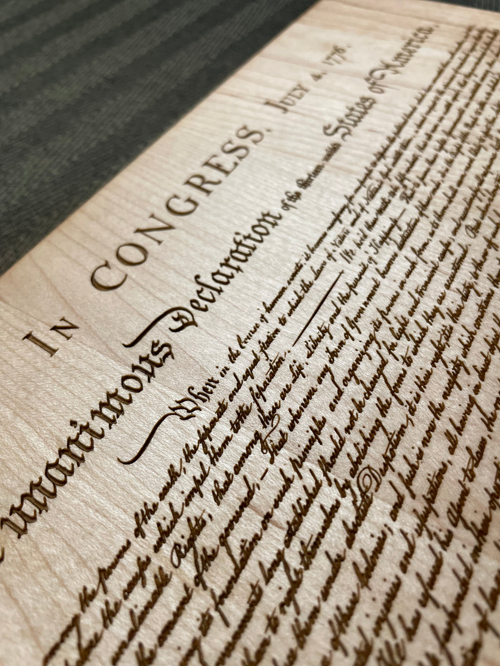 Declaration of Independence - This Beautifully Engraved Wooden Plaque Will Make A Great Gift For Any History Buff Or Patriot. Unique Decor.