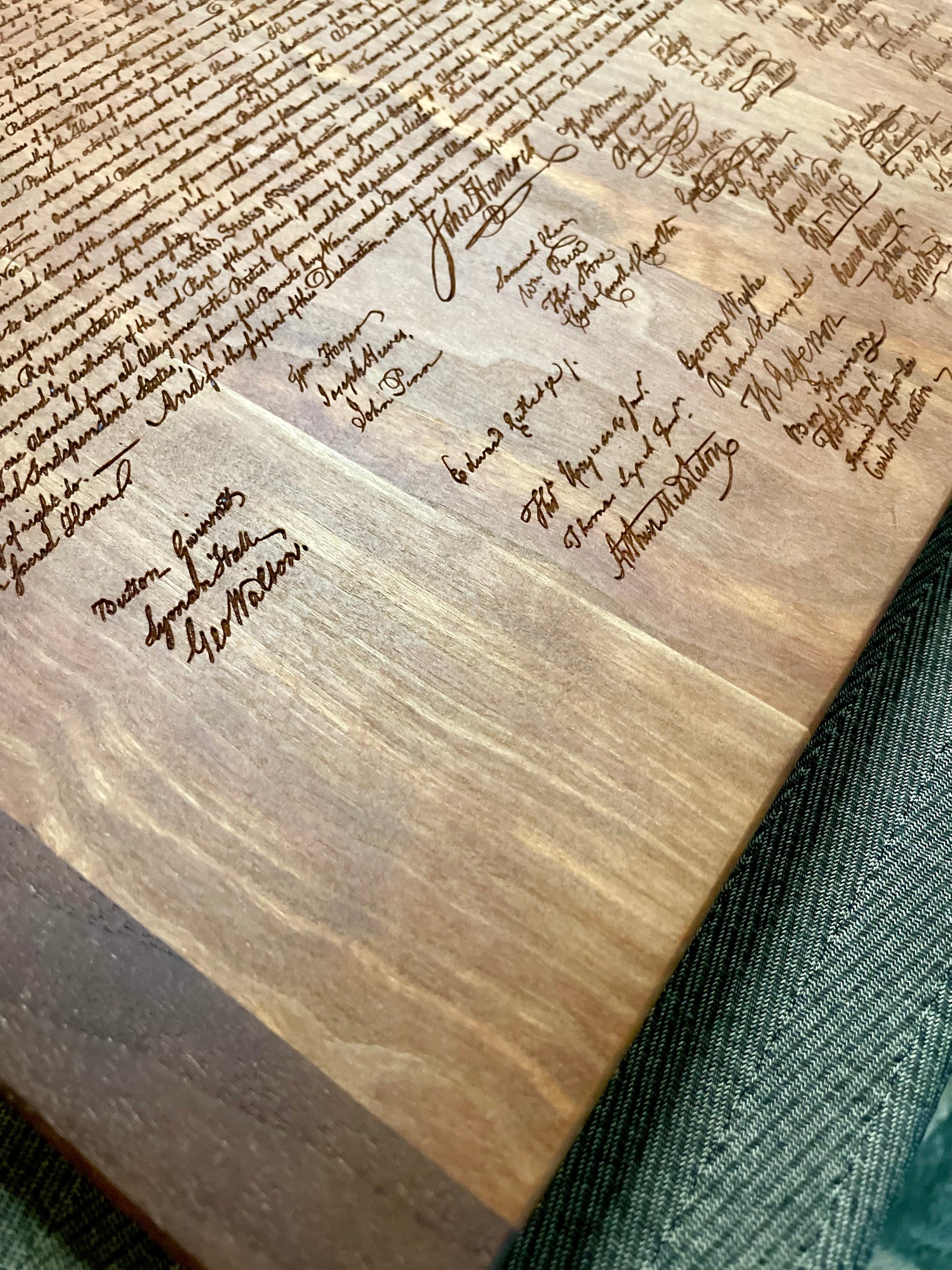 Declaration of Independence - This Beautifully Engraved Wooden Plaque Will Make A Great Gift For Any History Buff Or Patriot. Unique Decor.