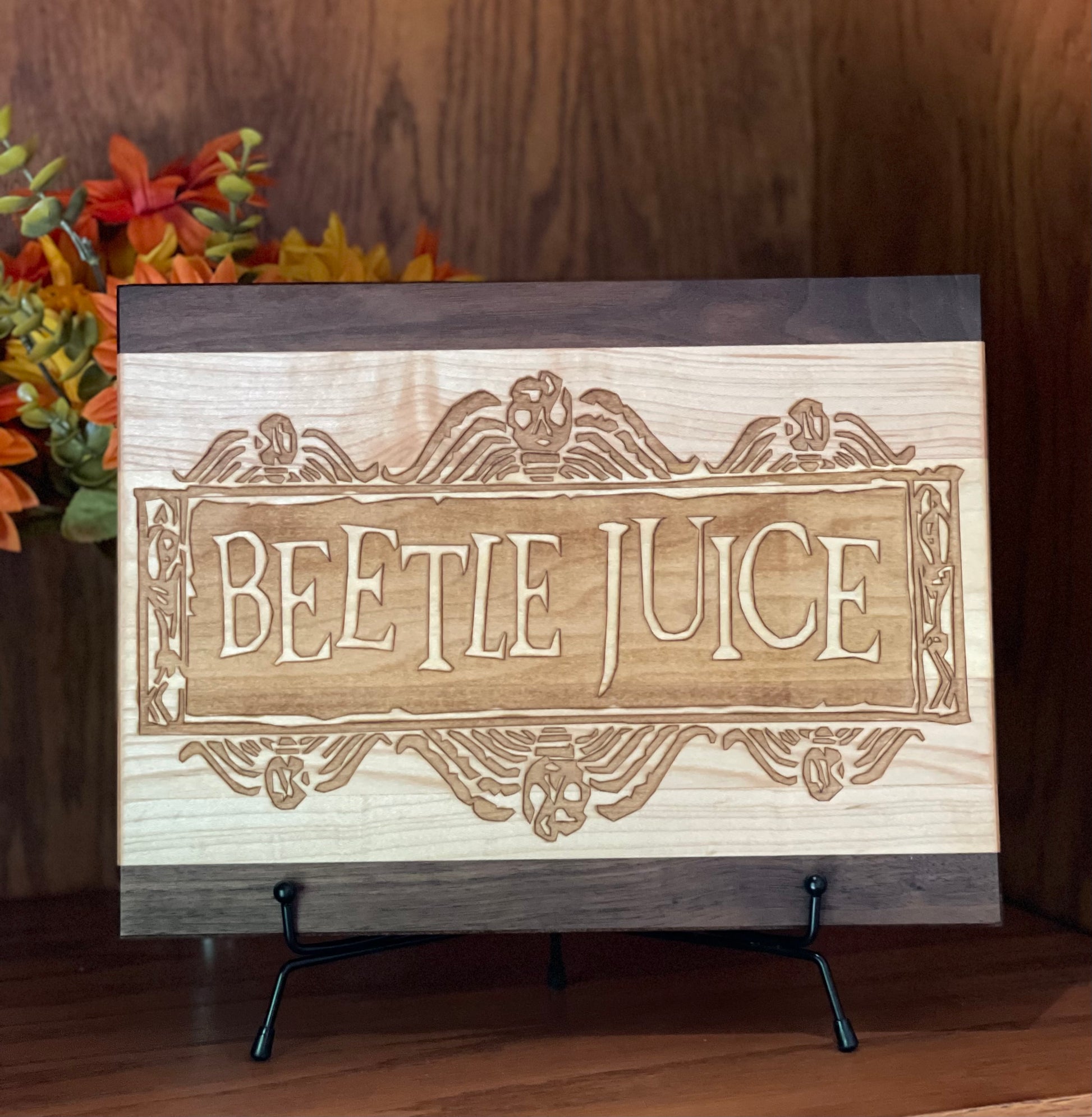 Beetlejuice - This Beautifully Engraved Wooden Plaque Will Make A Great Gift For Any Fan Of The Performing Arts. Broadway Home Decor.