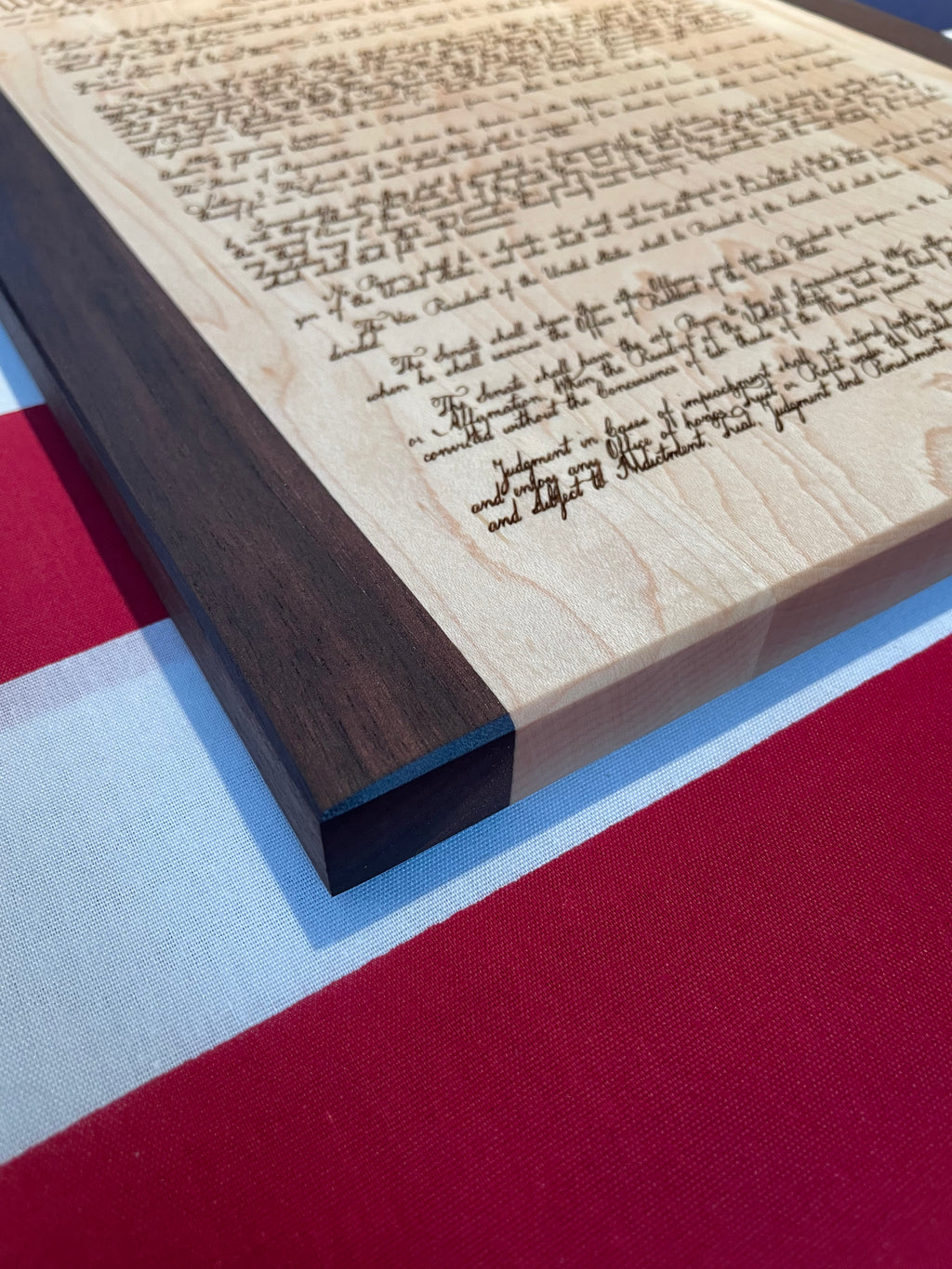 Us Constitution - This Beautifully Engraved Wooden Plaque Will Make A Great Gift For Any History Buff Or Patriot. Unique Patriotic Decor.