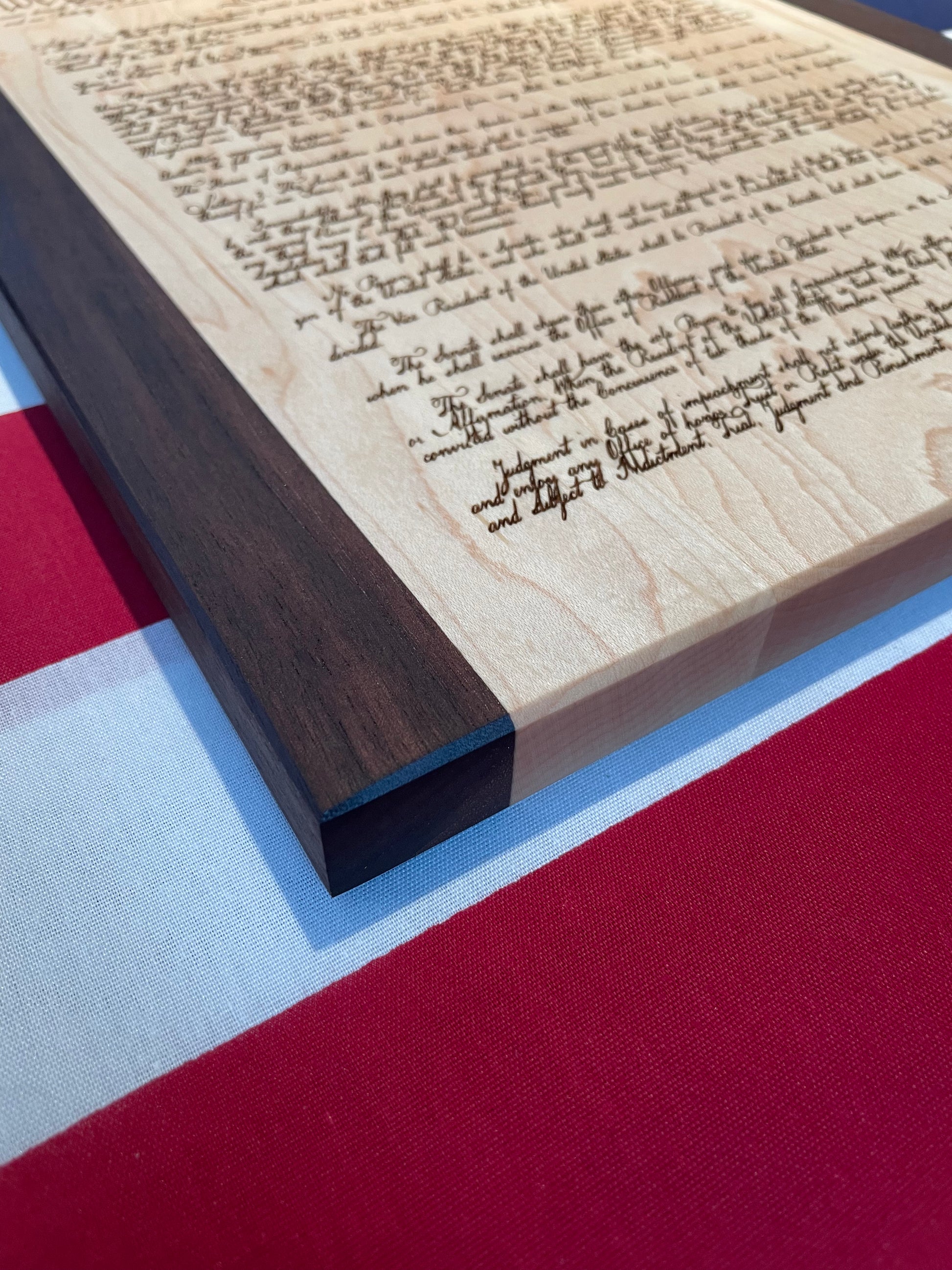 Us Constitution - This Beautifully Engraved Wooden Plaque Will Make A Great Gift For Any History Buff Or Patriot. Unique Patriotic Decor.