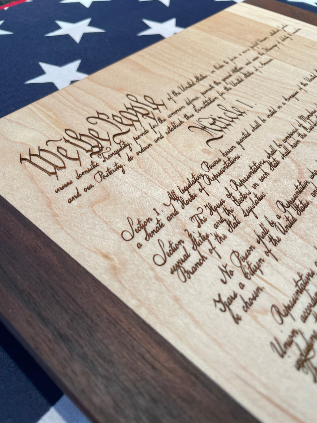 Us Constitution - This Beautifully Engraved Wooden Plaque Will Make A Great Gift For Any History Buff Or Patriot. Unique Patriotic Decor.
