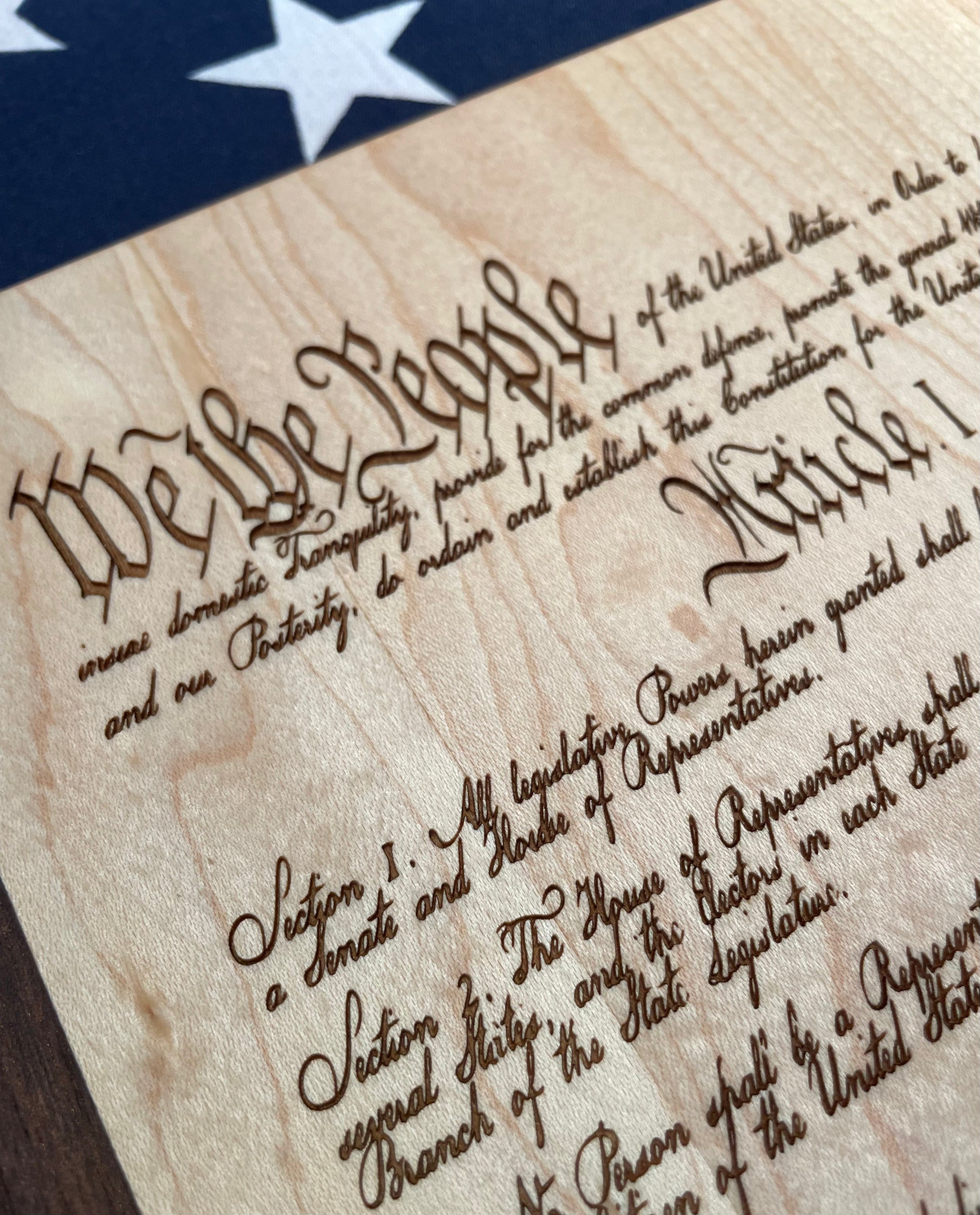 Us Constitution - This Beautifully Engraved Wooden Plaque Will Make A Great Gift For Any History Buff Or Patriot. Unique Patriotic Decor.