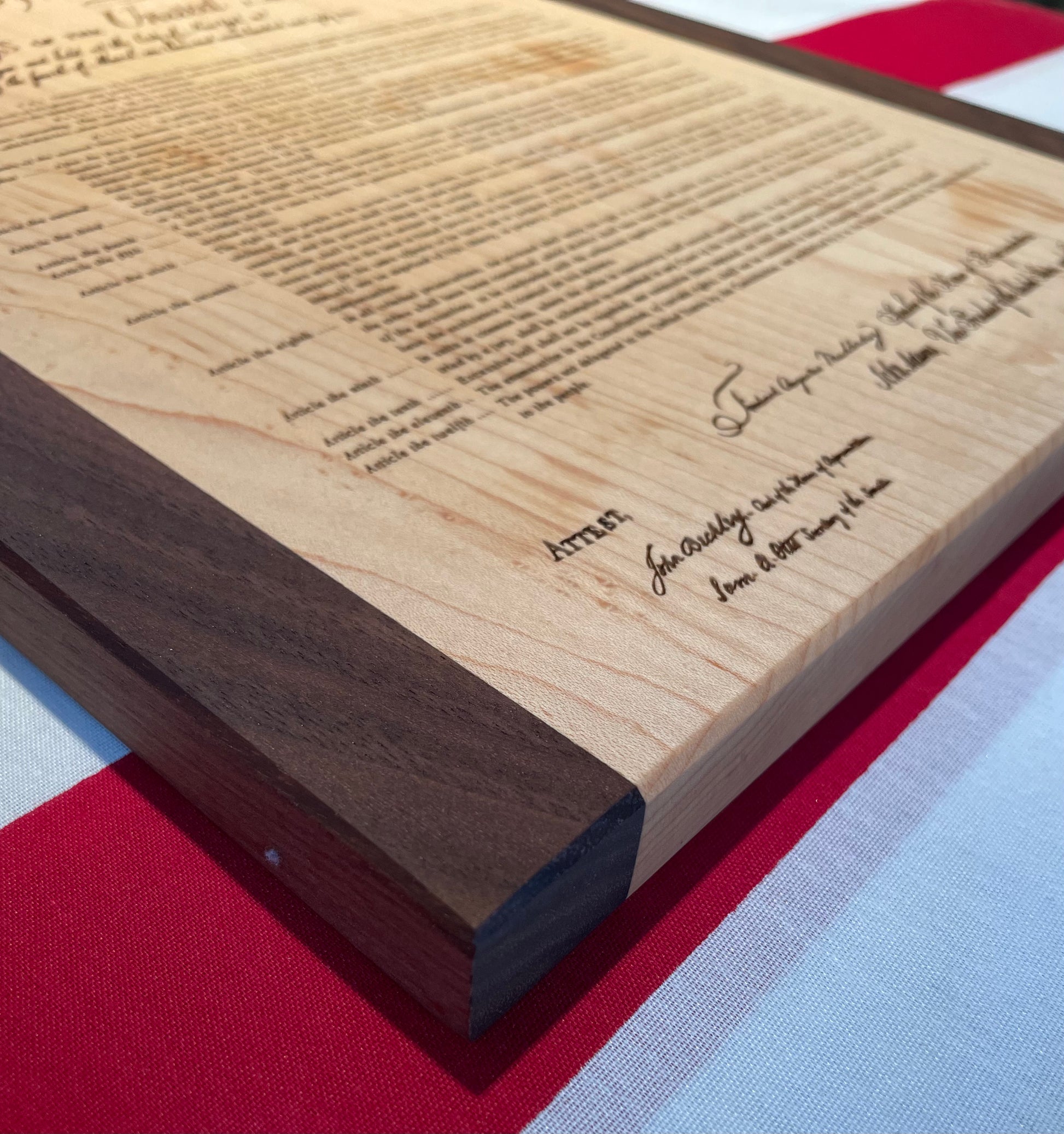 Bill Of Rights - This Beautifully Engraved Wooden Plaque Will Make A Great Gift For Any History Buff Or Patriot. Unique Patriotic Decor.